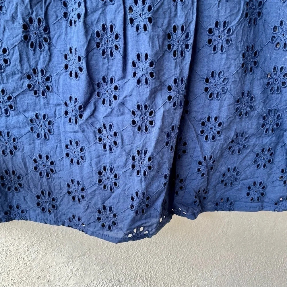 Isa & Ella Navy Blue Cutout Tie Back Top Large - Picture 3 of 5